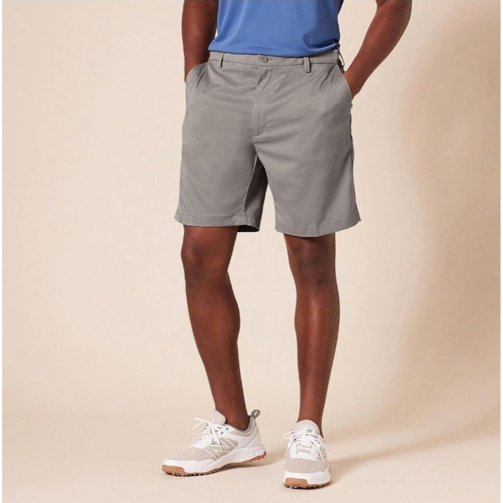 Essentials Men's Classic-Fit Stretch Golf Short, 9 In Inseam Grey, 38 B14